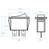 Interruptor rectangular tecla negra 6 Amp 250V